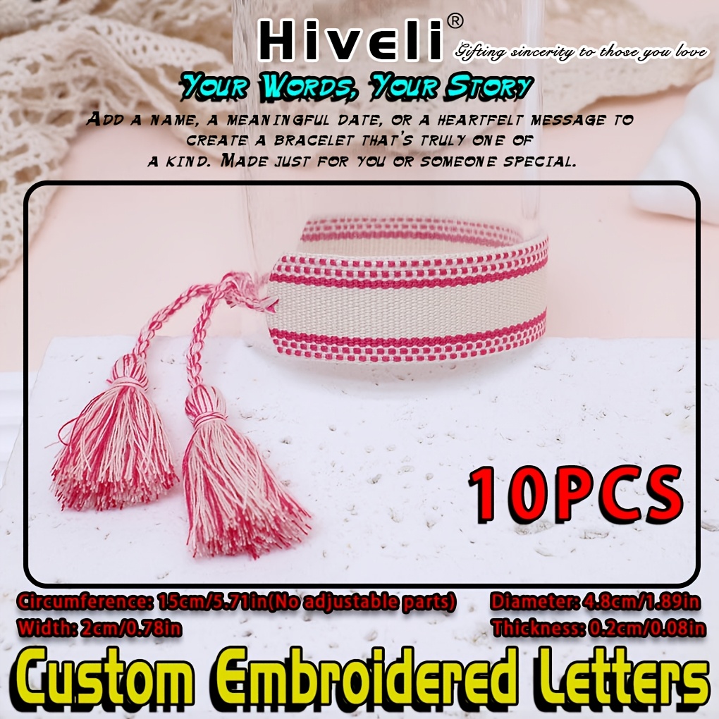 Personalized Hand-Woven Bohemian Bracelet, Custom Name Gift